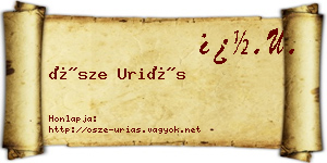 Ősze Uriás névjegykártya